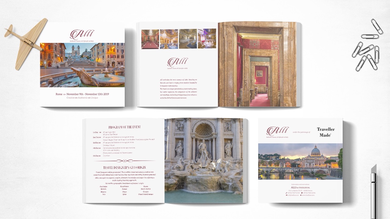 Alli Rome event brochure