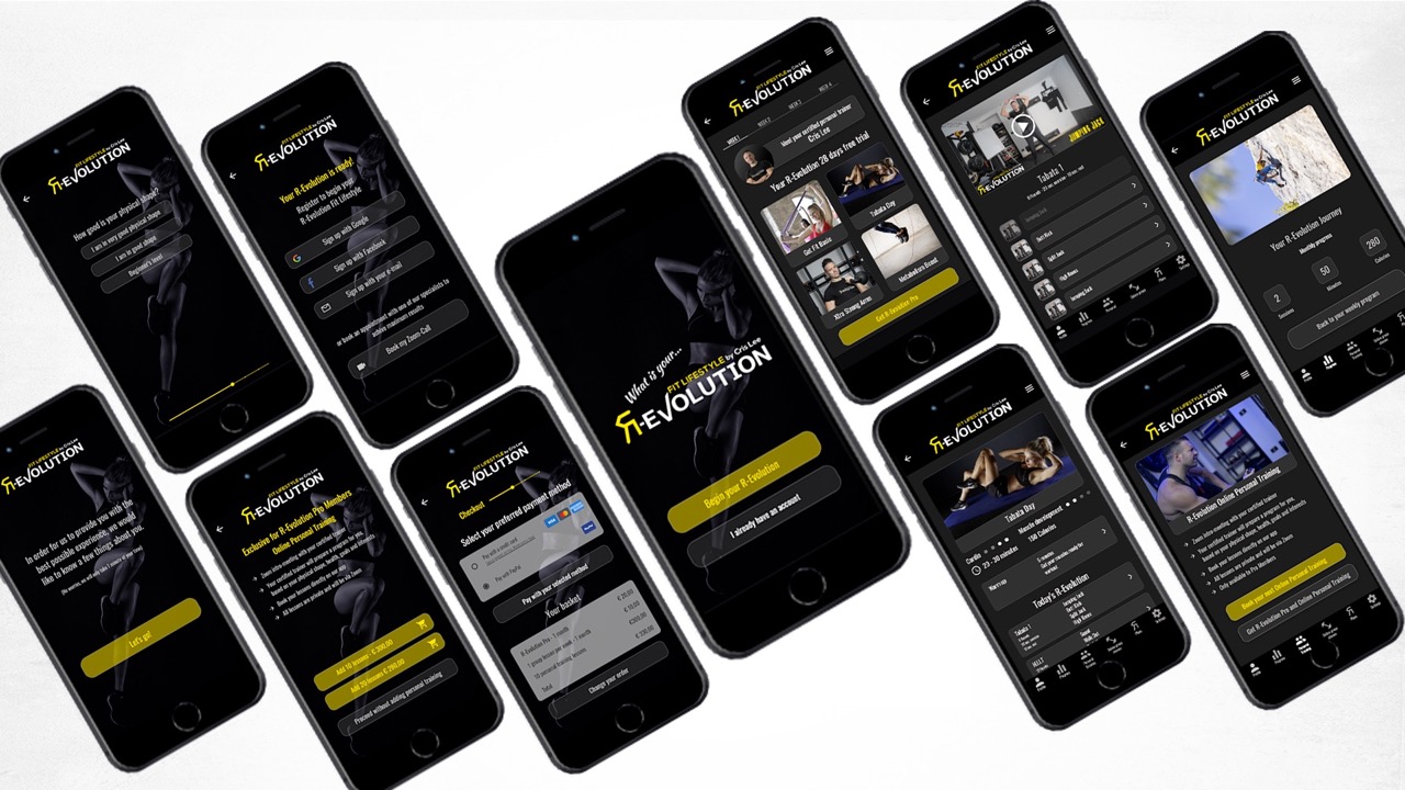 R-Evolution app HiFi wireframes