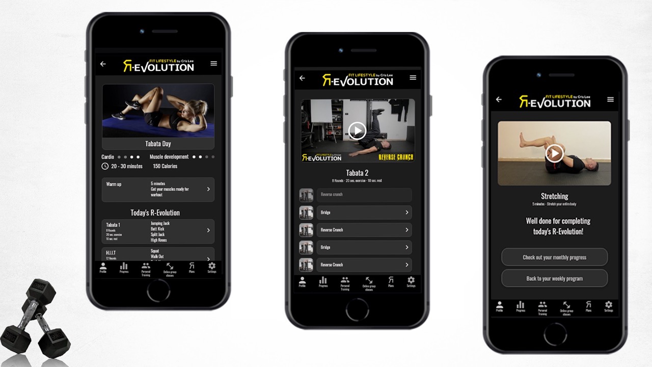 R-Evolution app HiFi wireframes