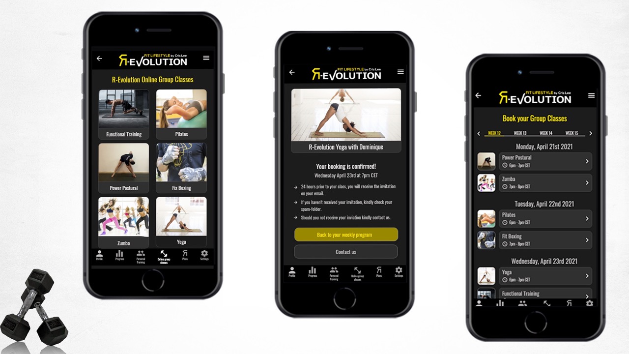 R-Evolution app HiFi wireframes