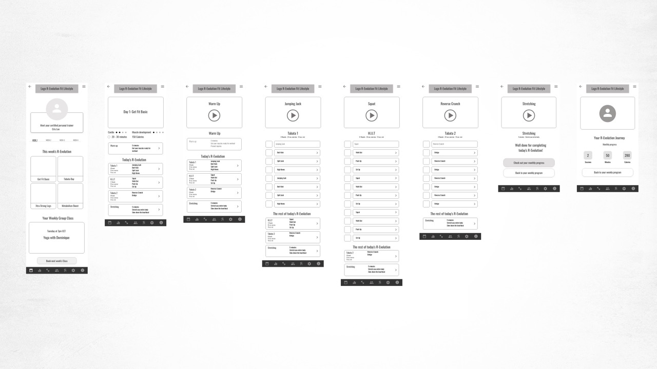 R-Evolution LoFi Wireframes