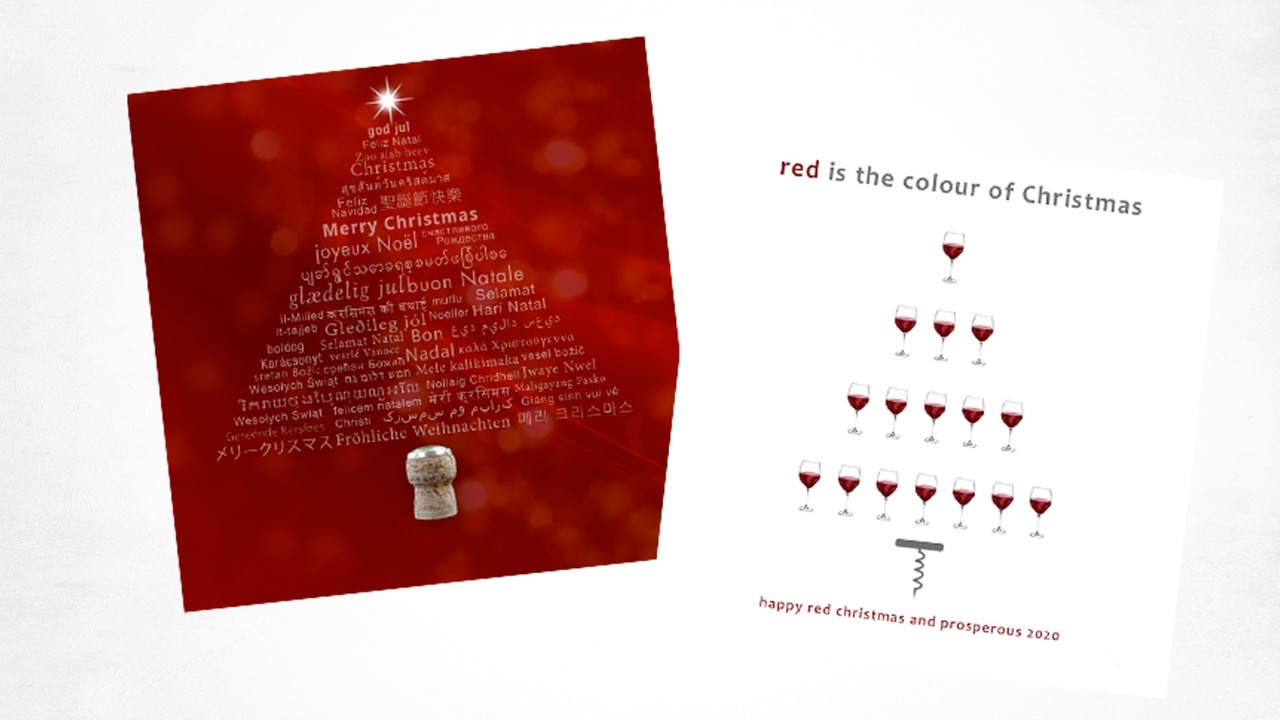 Christmas card for wine reseller